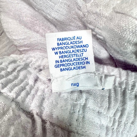 Sigrid Olsen 100% Linen Wide‎ Leg Beach Pants Women's Large White Boho Coastal - Picture 9 of 11